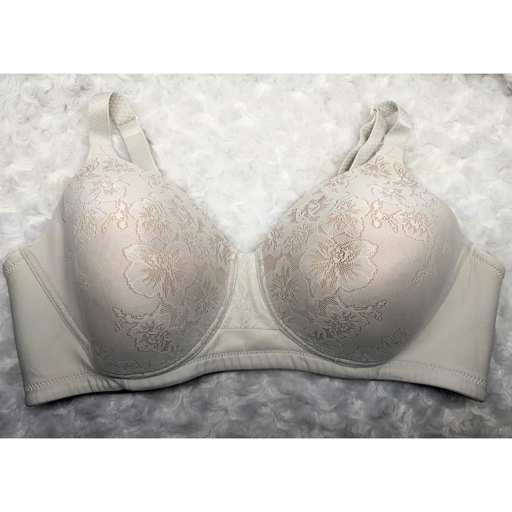 Vanity Fair Womens Size 40C Beauty Back Full Figure Underwire Cream BeLace Bra